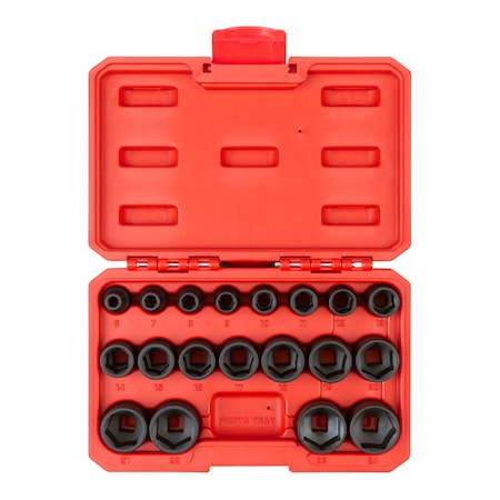 Tekton 3/8 Inch Drive 6-Point Impact Socket Set with Case, 19-Piece (6-24 mm) SID91302